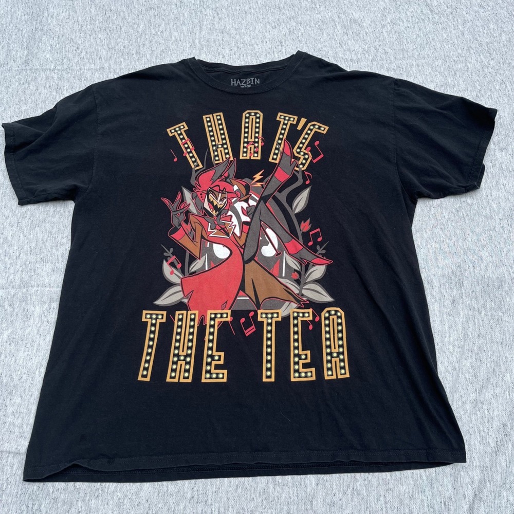 Hazbin Hotel Alastor Thats The Tea Black Graphic T-Shirt XL Hot Topic A24